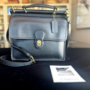 Vintage Coach Willis #9927 Top-Handle Crossbody Bag – Black Glove-Tanned Leather